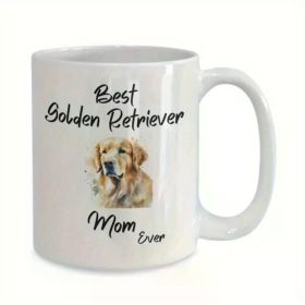 11Oz Funny Graphic Ceramics "Dog Mom, Love Dog" Coffee Mug, Suitable for Home, Office, Kitchen And Camping