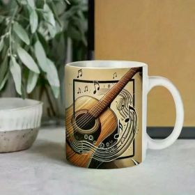 11Oz Funny Graphic Ceramics "Guitar" Coffee Mug, Suitable for Home, Office, Kitchen And Camping Activities. It a
