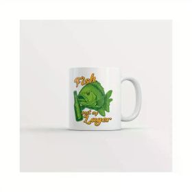Fish Out of Lager 11oz Ceramic Mug – Funny Novelty Coffee Cup with Handle, Perfect for Camping, Picnics & Travel –
