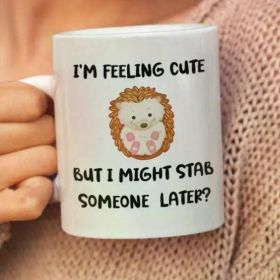 1pc Hedgehog Ceramic Mug, Cute Pet Hedgehog Gifts, Travel Coffee Mug, Fall Coffee Mug, Gaming Camping Mugs,