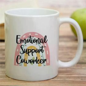 11 Oz Coffee Cup Funny Mug - Emotional Support Coworker Ceramic Hot Coffee Travel Mug Funny Camping Travel Coffee