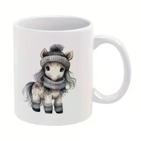 1pc, 11oz/330ml, Funny Coffee Mug, Horse, for Office/Home Life/Party Favor/Wedding Gift/Camping, Perfect Birthday