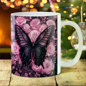 1pc 11oz Gothic Ceramic Mug - Ideal Gift for Men and Women, Durable Insulation, Perfect for Travel or Camping,