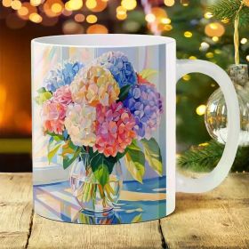 1pc Floral Ceramic Mug 11oz - Durable Insulated Coffee Cup, Ideal Gift for Men & Women, Perfect for Travel & Camping,