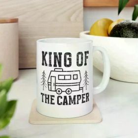 1pc, King of RV Mug, 11 oz, King of RV Mug, Ceramic RV Lifestyle Mug, RV Gift for Dad, Camping Gift, Coffee Mug, RV