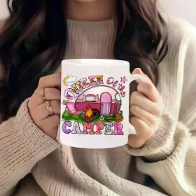 1pc coffee mug, 1 11oz Camping Queen Thermal Ceramic Coffee Mug - Reusable, Hand Wash Only - Ideal Gift for Men
