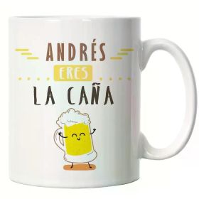 1pc, 11oz Spain Style Coffee Cup, You're Awesome Ceramic Mug Cup, Great Gift for Friend, for Outdoor Camping, Picnic