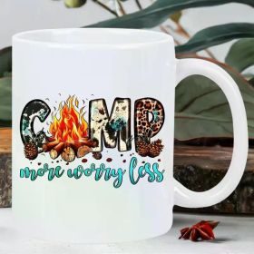 Outdoor Adventures, 11oz Camping-Themed Ceramic Coffee Mug - Hand-Wash Only, Perfect for Campfire & Adventure