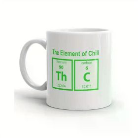 THC The Element Of Chill 11oz Ceramic Mug Cup - Novelty Cup With Handle- Travel Coffee Mug for Outdoor Camping,