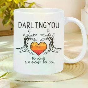 Darling You" Heartfelt Ceramic Coffee Mug - Insulated, Reusable, Hand Wash Only - Perfect for Camping & Outdoor