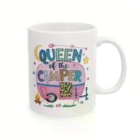 Camping Lover Mug Queen of The Camper Gift for Her Retro RV Coffee Tea Cup, 11oz Mug, Discover The Perfect Blend of