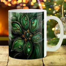 1pc Inspirational Floral Ceramic Mug, Motivational Water Cup, Durable Beverage Container, for Outdoor, Camping,