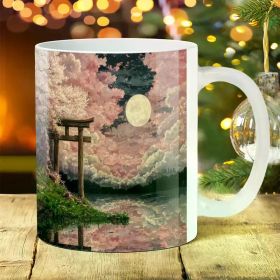 11oz Bear-Themed Ceramic Coffee Mug - Large, Durable & Perfect for Camping, Picnics & Travel