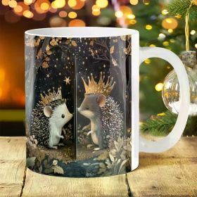 1pc Gothic Hedgehog Ceramic Mug 11oz - Ideal for Outdoor Camping, Picnics, Travel, Home & Office Use - Perfect