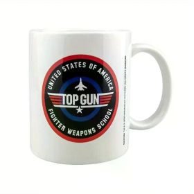 11oz Ceramic Coffee Mug - United States Top Gun Fighter Weapons School Design, White Travel Mug for Camping,