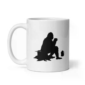 1pc Sasquatch at Camp Silhouette Ceramic Coffee Mug, 11OZ - Insulated, Reusable, Machine Washable, Multipurpose