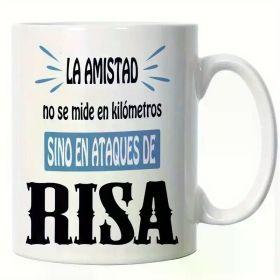 11oz 'La Amistad' Friendship Quote Ceramic Coffee Mug - Perfect for Friends Office Camping and Travel - Durable