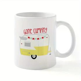 Fun Camping Pattern Mug 11 Oz Ceramic Mug Double Sided Print - Ideal Gift for Everyday Drinking Water And Coffee