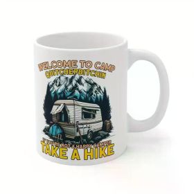 Welcome to Camp Ceramic Coffee Mug 11oz, 11oz White Mug with Double Side Print - Ideal Gift for Friends and