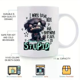 Charming Animal-Themed Ceramic Coffee Mug - 11oz, Perfect for Camping & Travel, Ideal Gift for Birthdays