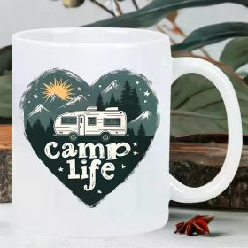 Camp Life 11oz Insulated Ceramic Coffee Mug - Durable, Reusable, Hand-Wash Only - Perfect Gift for Outdoor