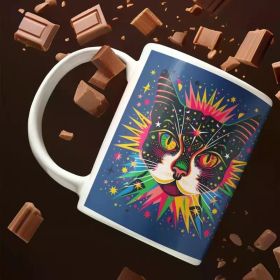 1pc Ceramic Mug I'm Mostly Peace, Love, And Light, Camping Mug Colorful Art Hippie Gift -