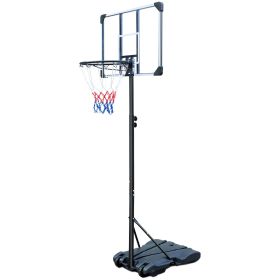 Portable Basketball Hoop Stand W Wheels 5.4ft  7ft For Indoor Outdoor Basketball (Option: Transparent)