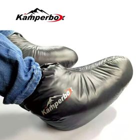 Kamperbox Down Slippers Down Socks Camping Down Booties for Sleeping Bag Camping AQ3 (Option: Lowsocks Black)