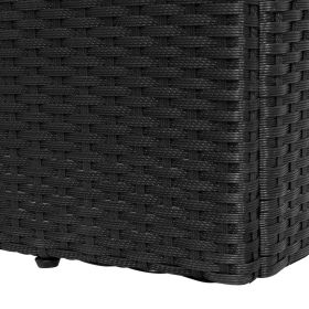 vidaXL Sun Lounger with Cushion Poly Rattan Black (Option: as picture)