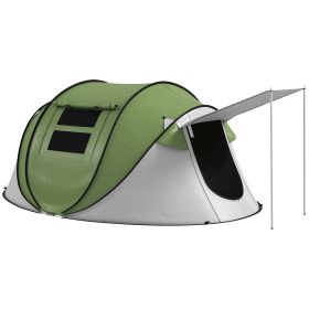 Outsunny Pop Up Tent, Instant Camping Tent with Porch and Carry Bag, 3000mm Waterproof, for 2-3 People, Green, (Poles Included) (Color: as Pic)