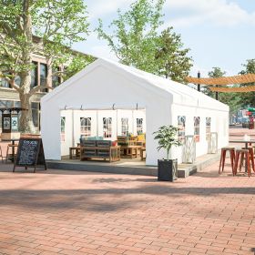 16x32FT Party Tent Heavy Duty, Large Wedding Event Shelters with 3 Storage Bags & Removable Sidewalls (Color: as Pic)